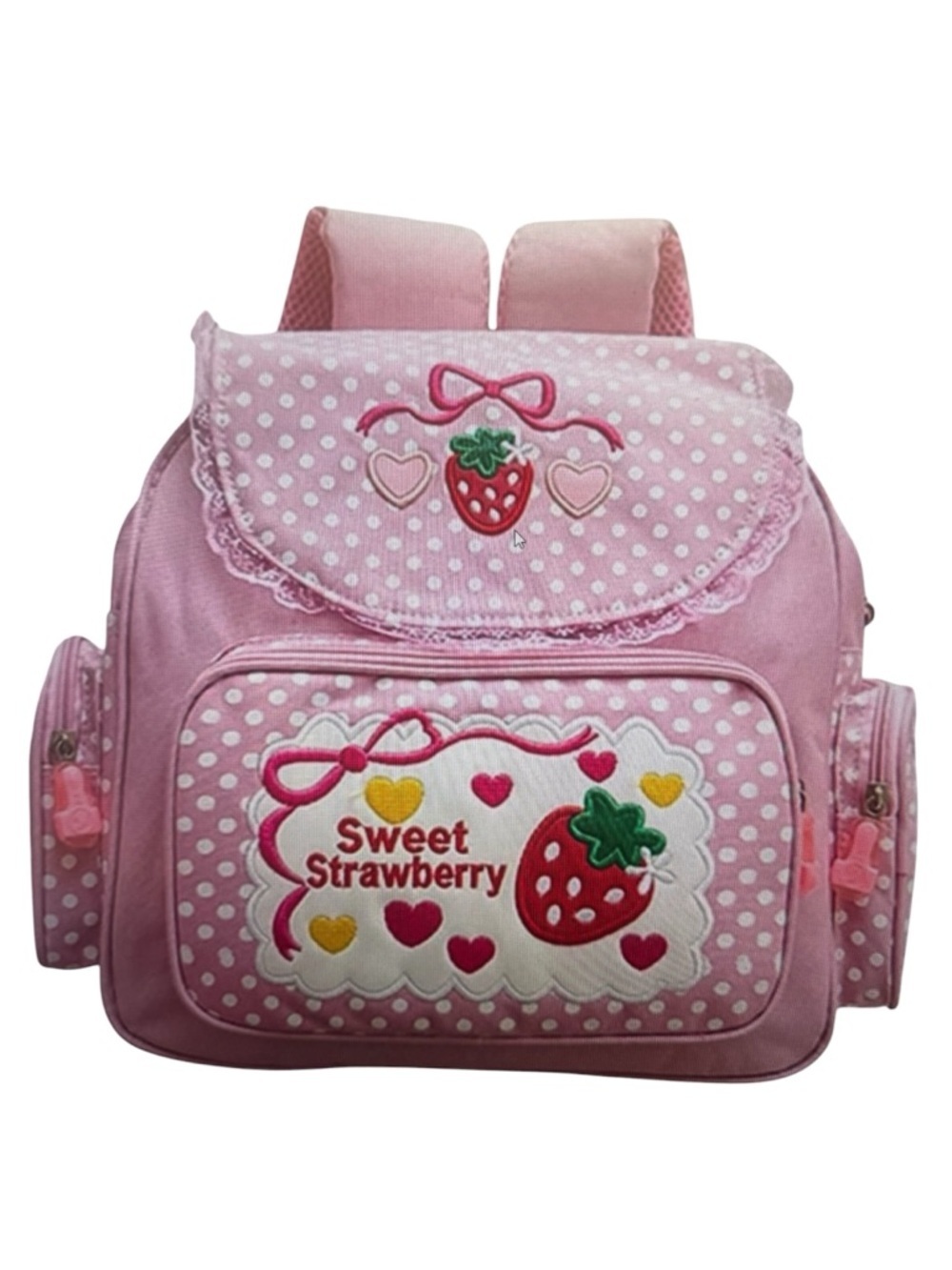 Sweet Strawberry Pink Kids Backpack